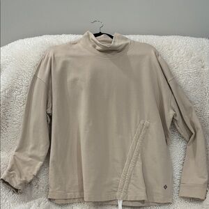 Beige Long Sleeve Turtleneck Top